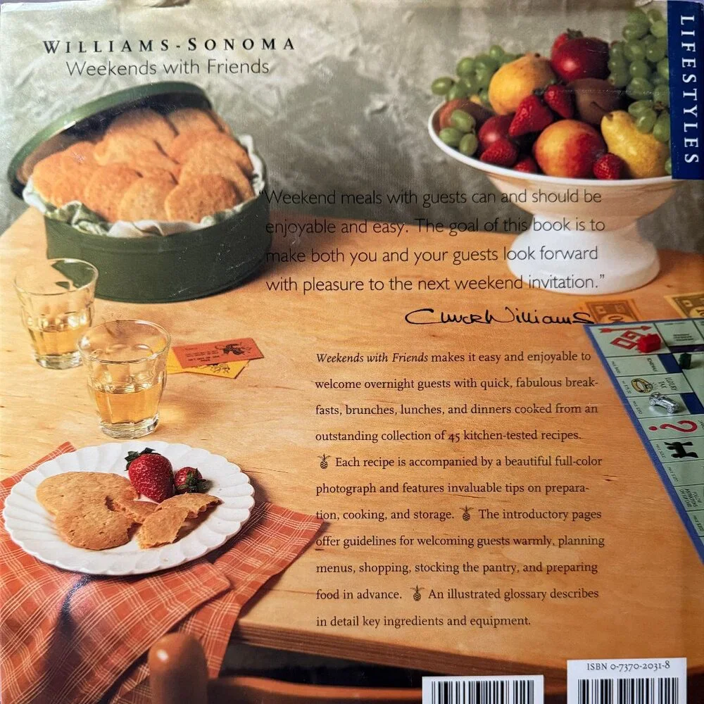 WILLIAMS-SONOMA Weekends with Friends cookbook